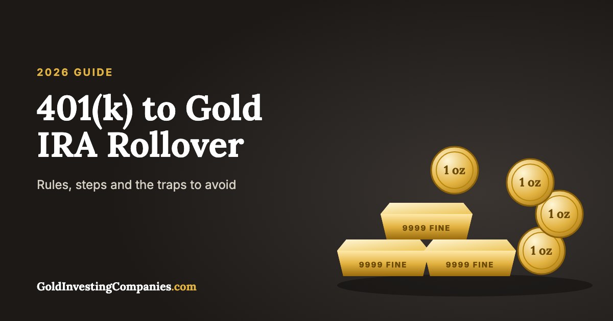 Gold bars and gold coins beside the words 401(k) to Gold IRA Rollover
