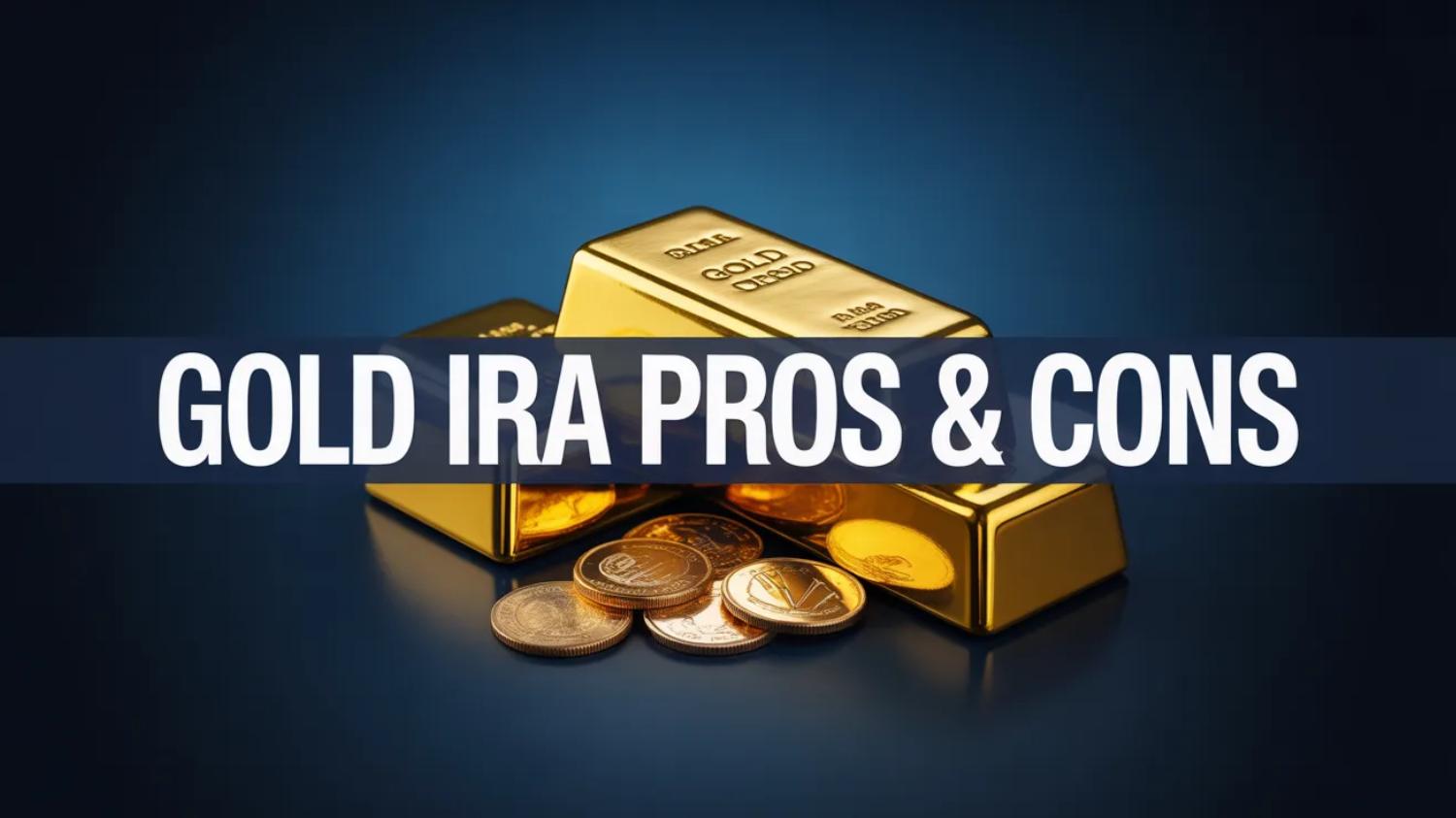Gold bars and coins on a dark blue background